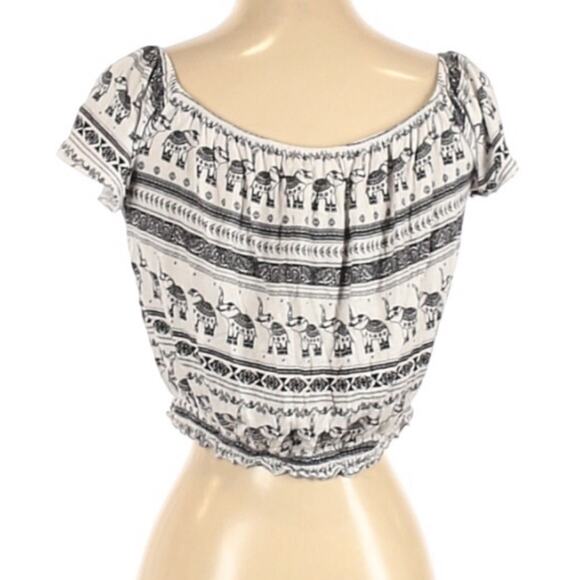 H&M Loves Coachella Boho Elephant Crop Top Shirt - Picture 8 of 8